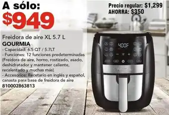 City Club GOURMIA Freidora de aire XL 5.7L oferta