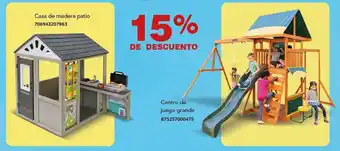 Casa de madera patio/ Centro de juego grande