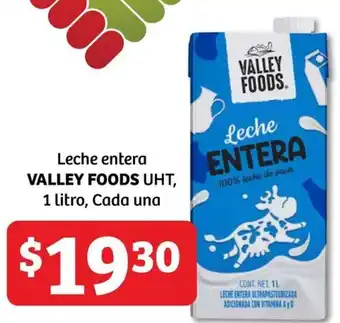 Soriana Híper Leche entera VALLEY FOODS UHT 1L oferta