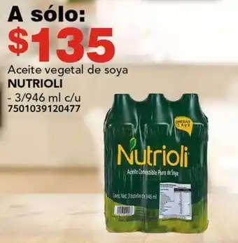 City Club Aceite vegetal de soya NUTRIOLI 3/946ml oferta