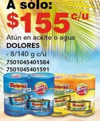 City Club Atún en aceite o agua DOLORES 8/140g oferta