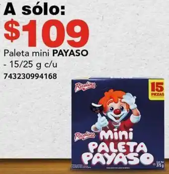 City Club Paleta mini PAYASO 15/25g oferta