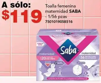 City Club Toalla femenina maternidad SABA 1/56 pzas 7501019058516 oferta