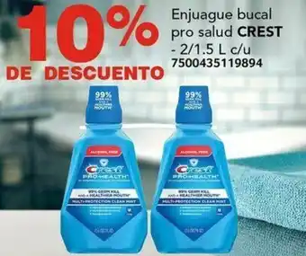 City Club Enjuague bucal pro salud CREST 2/1.5L oferta