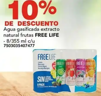 City Club Agua gasificada extracto natural frutas FREE LIFE 8/355ml oferta