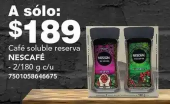 Café soluble reserva NESCAFÉ 2/180g