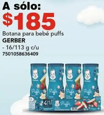 City Club Botana para bebé puffs GERBER 16/113g oferta