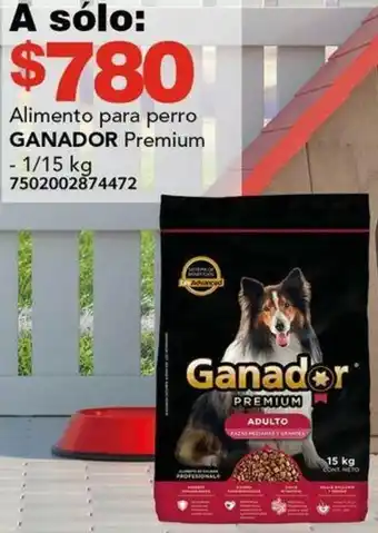 Alimento para perro GANADOR Premium 1/15kg