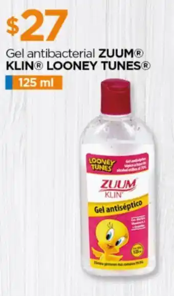 Chedraui Gel antibacterial ZUUM KLIN LOONEY TUNES 125ml oferta