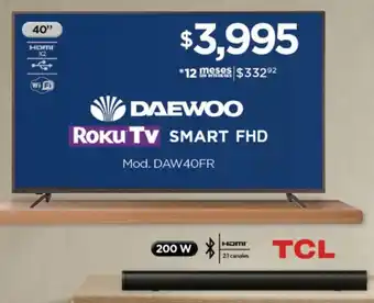 Chedraui DAEWOO Roku TV SMART FHD oferta