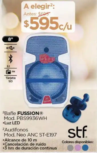 Chedraui Bafle FUSSION Mod. PBS9936WH oferta