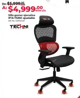 Office Depot Silla gamer ejecutiva RTA-TS36C ajustable oferta