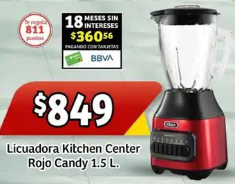 Licuadora Kitchen Center Rojo Candy 1.5L