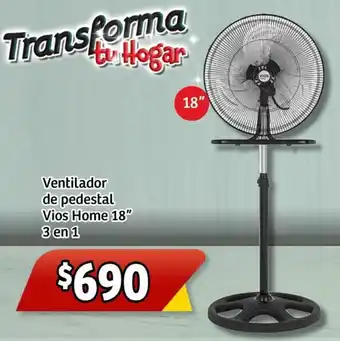 Soriana Express Ventilador de pedestal Vios Home 18" 3 en 1 oferta