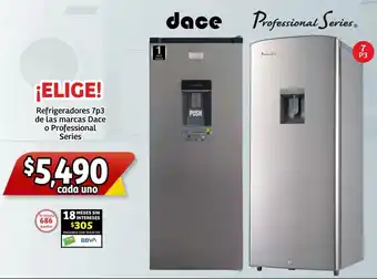 Soriana Express ¡ELIGE! Refrigeradores 7p3 de las marcas Dace o Professional Series oferta