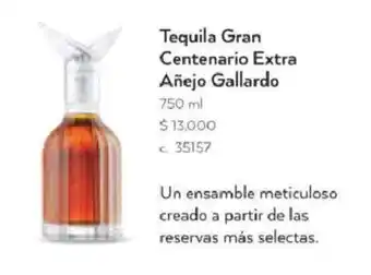 Bodegas Alianza Tequila Gran Centenario Extra Añejo Gallardo 750 ml oferta