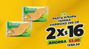 PASTA P/SOPA YEMINA VARIEDAD 200 GR X 2