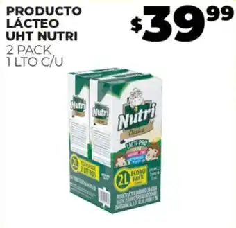 PRODUCTO LÁCTEO UHT NUTRI 2 PACK 1 LTO C/U
