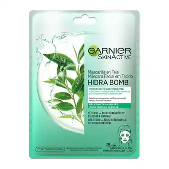 Farmacia San Pablo Garnier Mascarilla en Tela SkinActive Hidra Bomb Té Verde + Ácido Hialurónico oferta