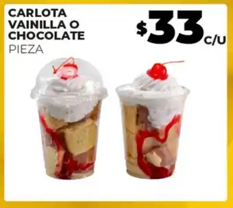 CARLOTA VAINILLA O CHOCOLATE PIEZA