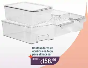 Contenedores de acrílico con tapa para almacenar
