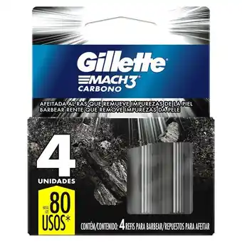 Farmacia San Pablo Gillette Mach 3 Carbono 4 Repuestos para Afeitar oferta