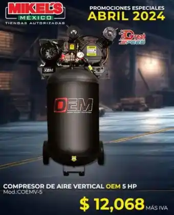 Mikel's COMPRESOR DE AIRE VERTICAL OEM 5 HP oferta