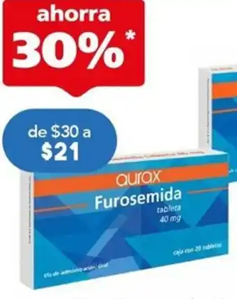 Farmacia San Pablo Aurax Furosemida 40mg 20 tabletas oferta
