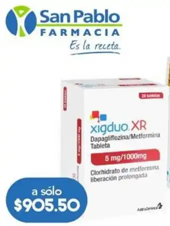 Farmacia San Pablo Xigduo XR 5/1000mg 28 tabletas oferta