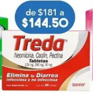 Farmacia San Pablo Treda 129mg/280mg/30mg 20 tabletas oferta