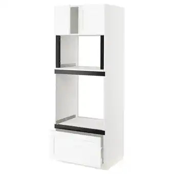 Sektion / maximera Gabin alto horno&micr 2 prtas 1 cjn, blanco Enköping/blanco efecto madera, 76x61x203 cm