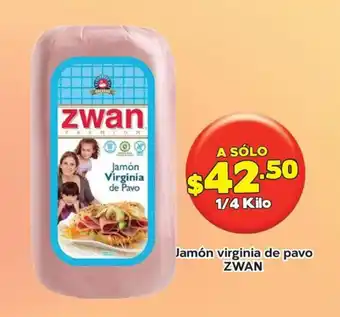 Jamón virginia de pavo ZWAN ¼ kilo