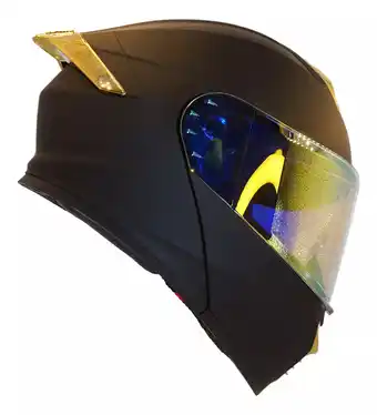 Mercado Libre Casco para moto Kov Taff Drako negro mate y dorado mate thunder talla XL(61-62 cm) oferta