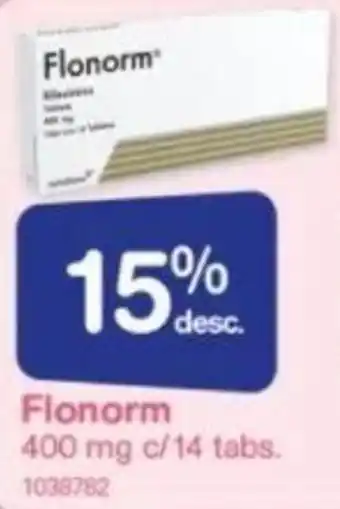 Farmacias Benavides Flonorm 400 mg c/14 tabs. oferta