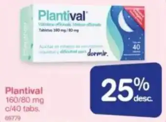 Farmacias Benavides Plantival 160/180 mg c/40 tabs. oferta