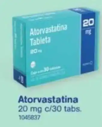 Farmacias Benavides Atorvastatina 20 mg c/30 tabs. oferta