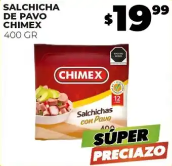 Merco SALCHICHA DE PAVO CHIMEX 400 GR oferta