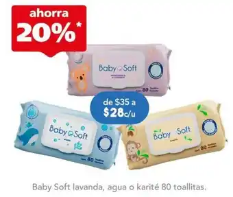 Farmacia San Pablo Baby Soft lavanda, agua o karité 80 toallitas. oferta