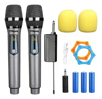 Mercado Libre Universal Micrófono YYUgolo MIC-402 Inalámbrico Profesional Karaoke Kit 2pcs Color Gris oferta