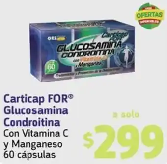 Farmacon Carticap FOR Glucosamina Condroitina Con Vitamina C y Manganeso 60 cápsulas oferta