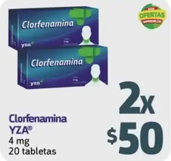 Farmacon Clorfenamina YZA  2x4mg 20 tabletas oferta