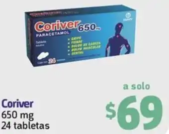 Farmacon Coriver 650mg 24 tabletas oferta