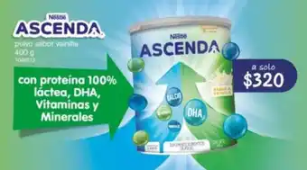 Farmacias Benavides Nestle ASCENDA polvo sabor vainilla 400 g oferta