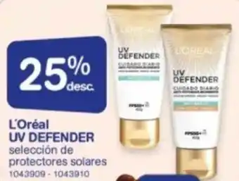 Farmacias Benavides L'Oréal UV DEFENDER selección de protectores solares oferta