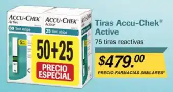 Farmacias Similares Tiras Accu-Chek Active 75 tiras reactivas oferta