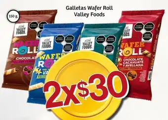 Soriana Express Galletas Wafer Roll Valley Foods 150 g. x 2 oferta