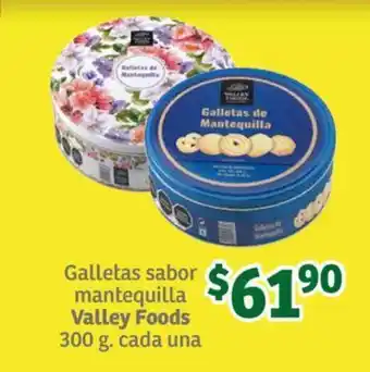 Soriana Súper Galletas sabor mantequilla Valley Foods 300 g. cada una oferta