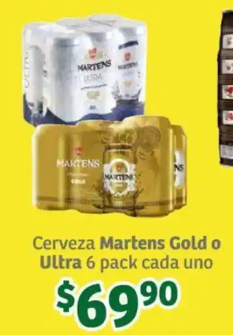 Soriana Súper Cerveza Martens Gold o Ultra 6 pack cada uno oferta