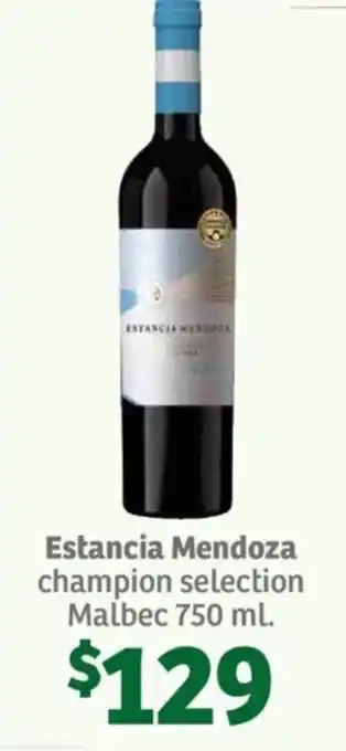Soriana Súper Estancia Mendoza champion selection Malbec 750 ml. oferta