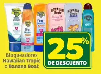 Soriana Súper Bloqueadores Hawaiian Tropic o Banana Boat oferta